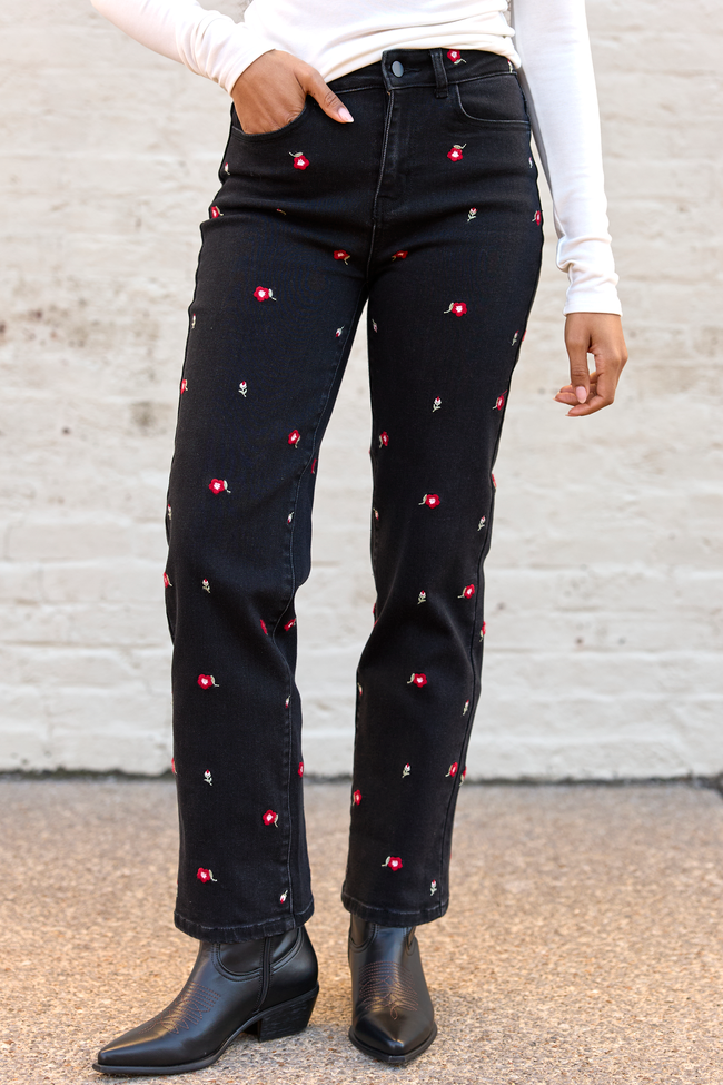 Piper Embroidered Straight Leg Jeans FINAL SALE