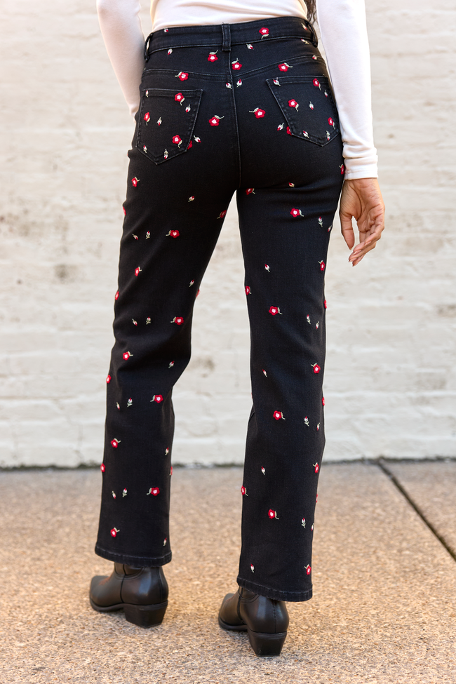 Piper Embroidered Straight Leg Jeans FINAL SALE