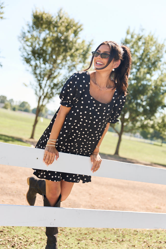 Polka Dot Darling Black Mini Dress