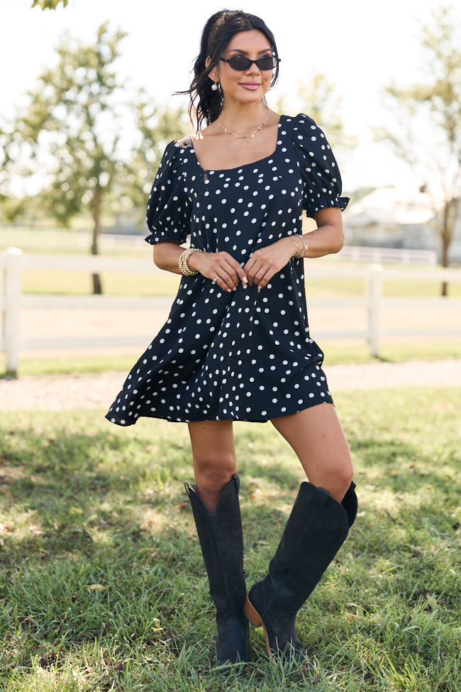 Polka Dot Darling Black Mini Dress