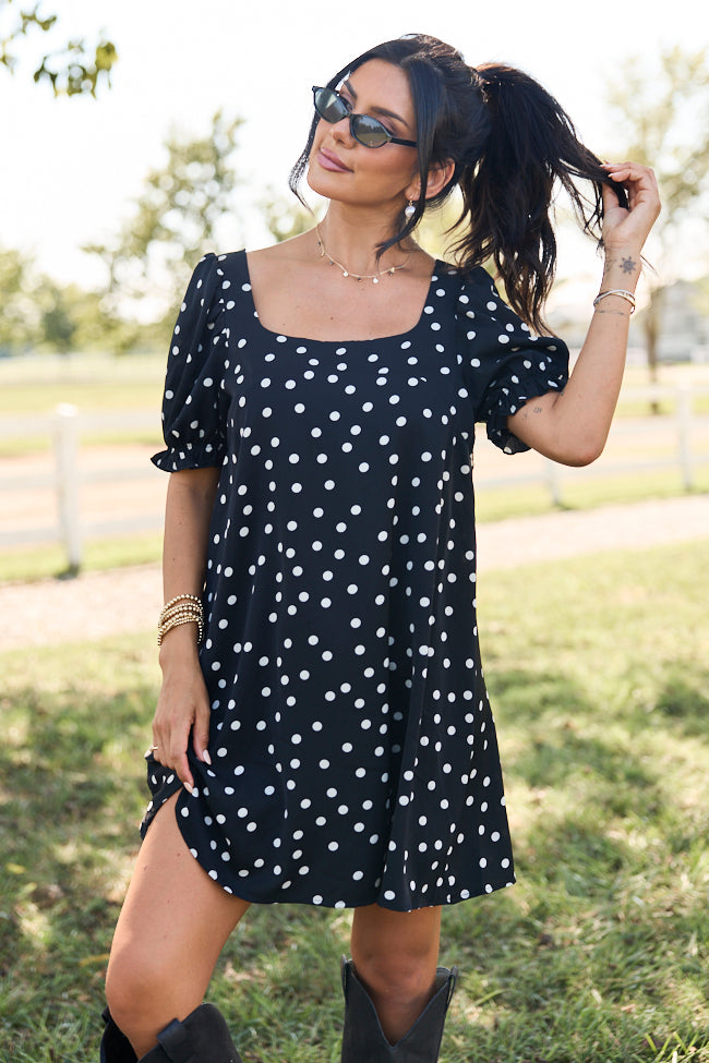 Polka Dot Darling Black Mini Dress