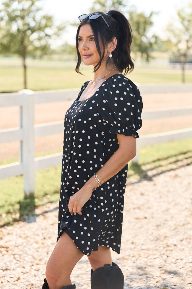 Polka Dot Darling Black Mini Dress