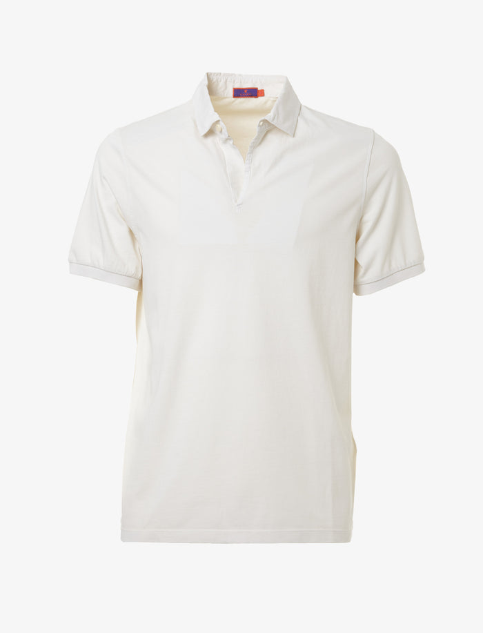 Polo uomo maniche corte cotone bianco latte tinta unita - Gallo 1927 - Official Online Shop