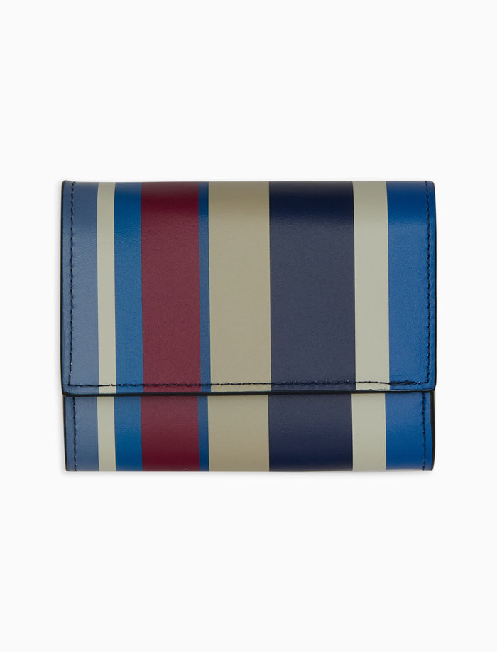 Portafoglio piccolo donna pelle blu royal righe multicolor - Gallo 1927 - Official Online Shop