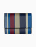 Portafoglio piccolo donna pelle blu royal righe multicolor - Gallo 1927 - Official Online Shop