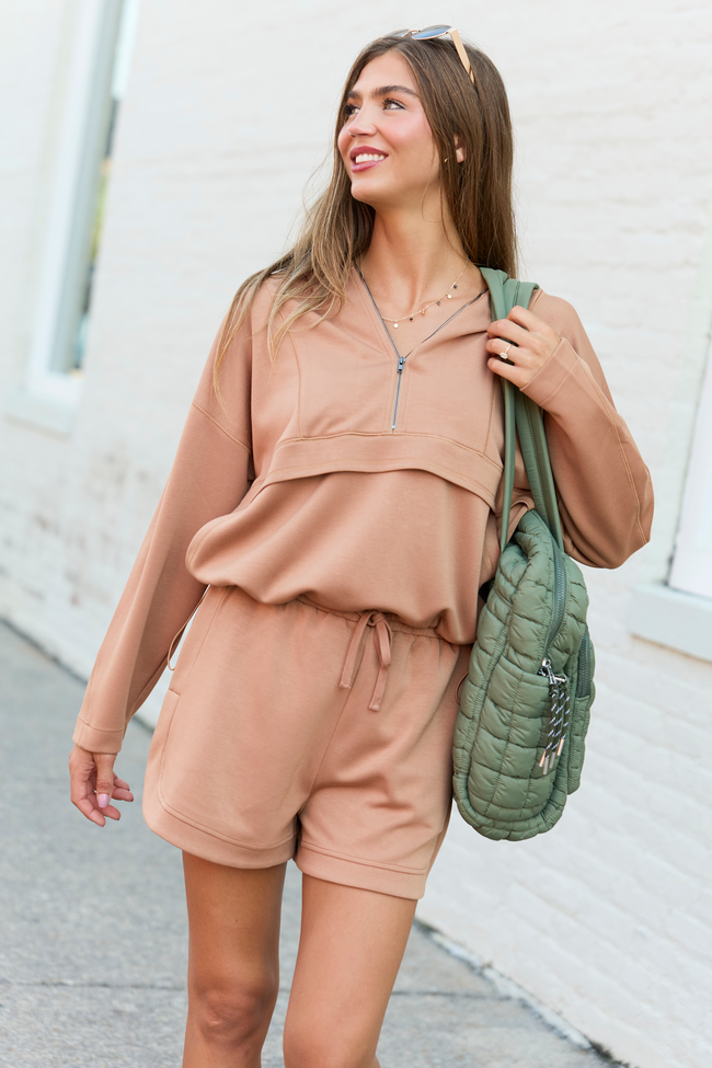 Power In Progress Burnt Orange Scuba Shorts