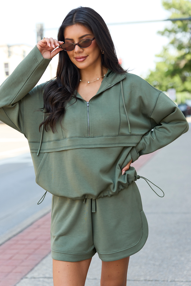 Power In Progress Olive Green Scuba Half Zip