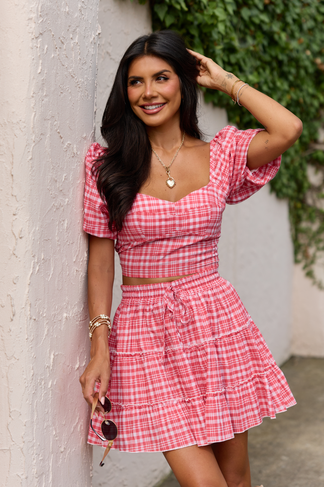 Pretty In Gingham Red Sweetheart Top FINAL SALE