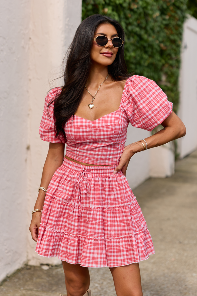 Pretty In Gingham Red Sweetheart Top FINAL SALE