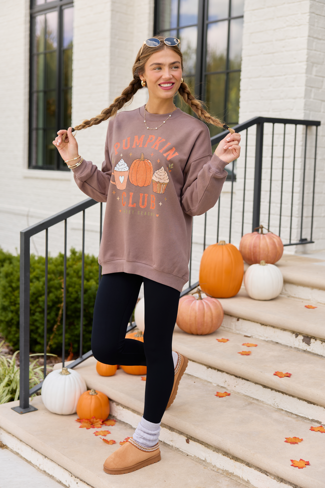 Pumpkin Club Mocha Graphic Sweatshirt