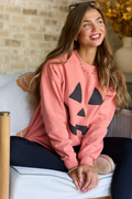 Pumpkin Face Light Rust Graphic Sweatshirt