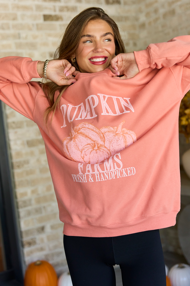 Pumpkin Farms Light Rust Graphic Sweatshirt