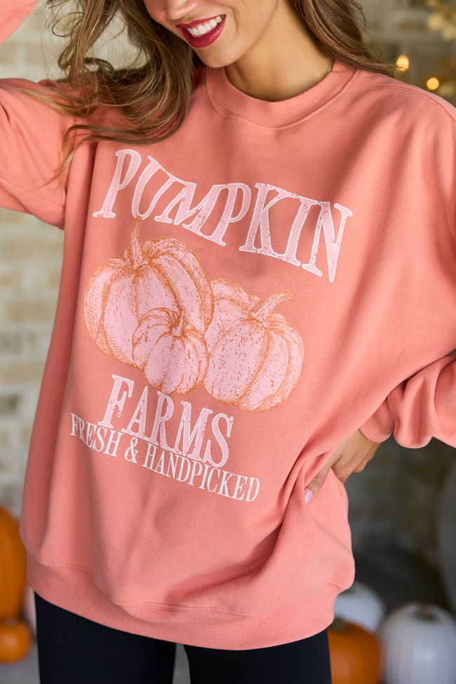 Pumpkin Farms Light Rust Graphic Sweatshirt