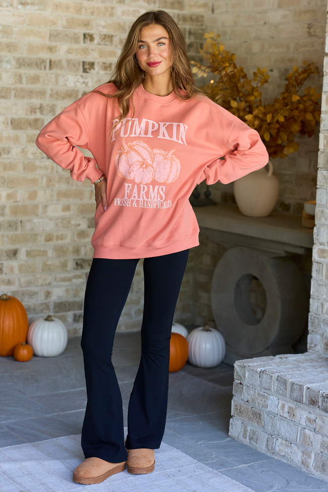 Pumpkin Farms Light Rust Graphic Sweatshirt