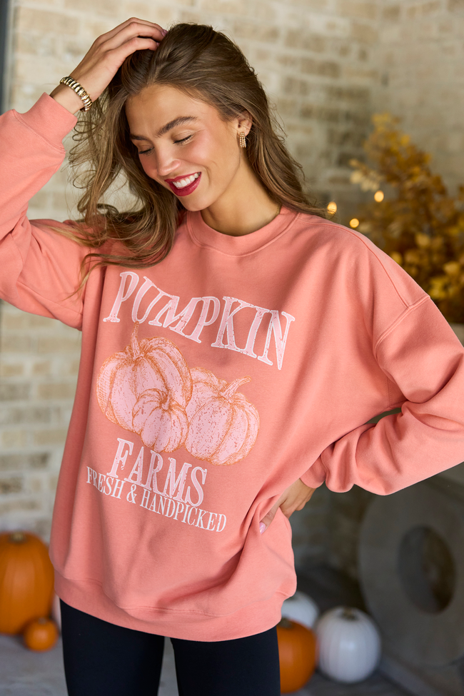 Pumpkin Farms Light Rust Graphic Sweatshirt