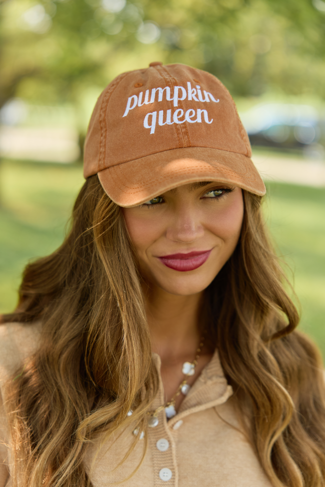 Pumpkin Queen Orange Embroidered Relaxed Hat
