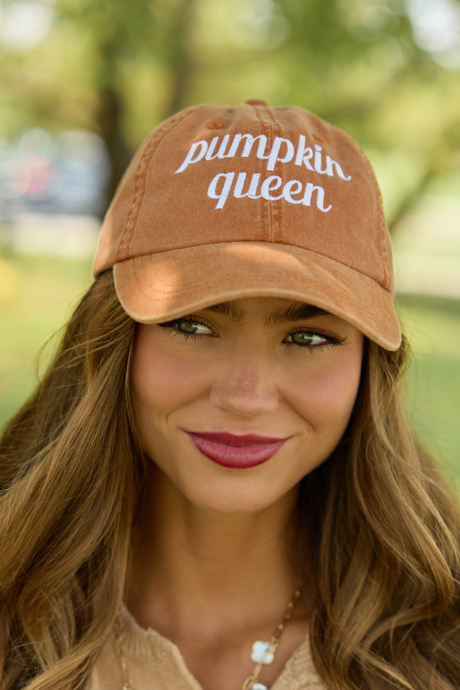 Pumpkin Queen Orange Embroidered Relaxed Hat