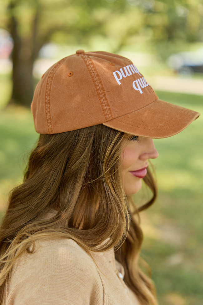 Pumpkin Queen Orange Embroidered Relaxed Hat