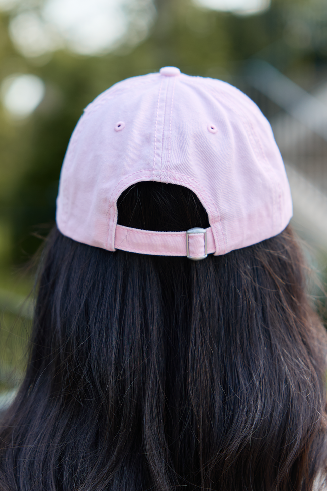 Pumpkin Spice Repeat Pink Embroidered Relaxed Hat