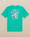 The back view of the Southern Tide Quiet Please Short Sleeve T-Shirt by Southern Tide - Persian Green