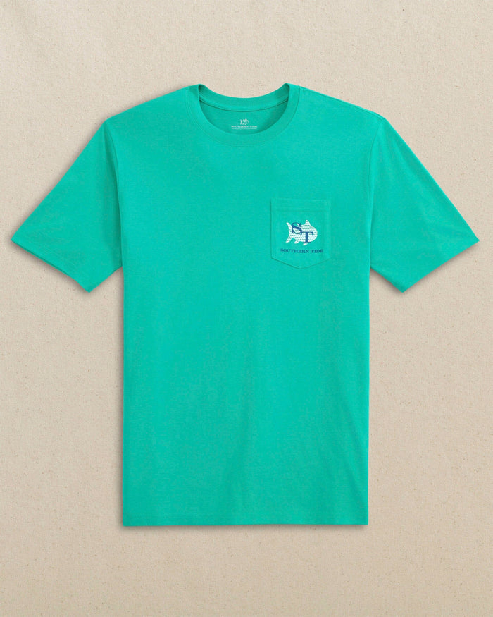 The front view of the Southern Tide Quiet Please Short Sleeve T-Shirt by Southern Tide - Persian Green