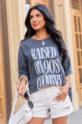Raised On 90's Country Charcoal Oversized Graphic Tee