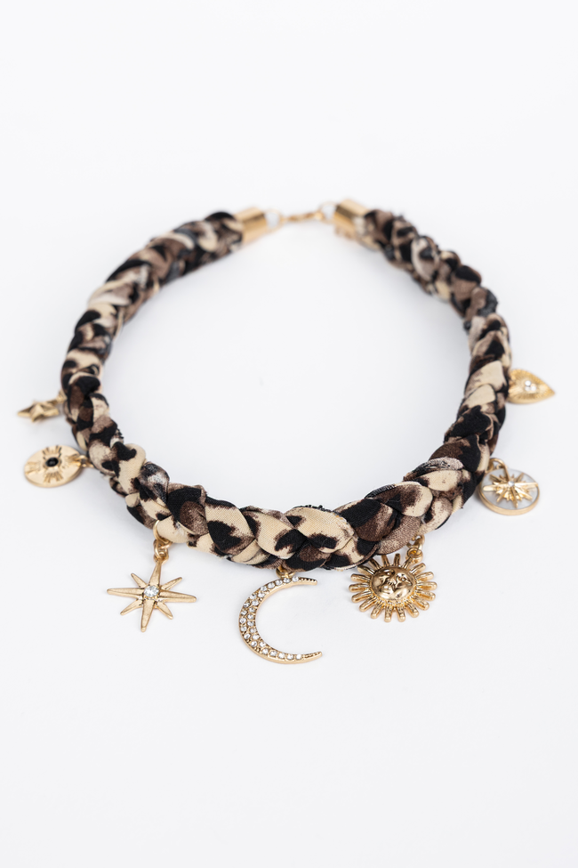 Ramona Leopard Scarf Charm Necklace FINAL SALE