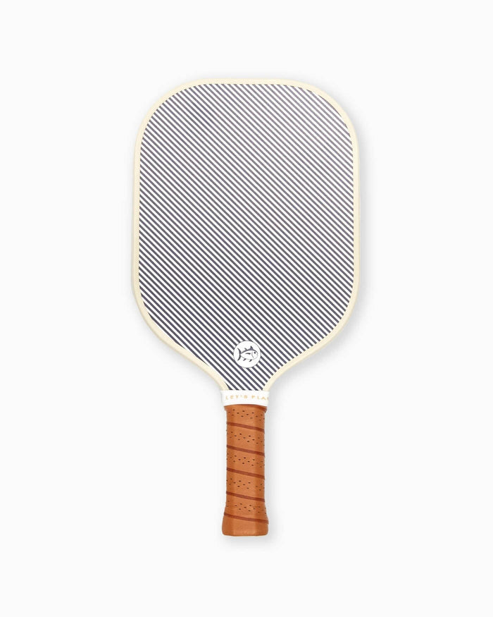 The front view of the Southern Tide Recess + Southern Tide Skipjack Stripe Pickleball Paddle by Southern Tide - Insignia Blue