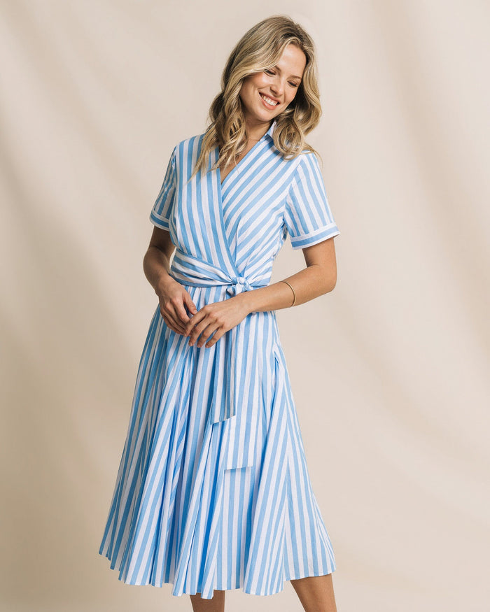 The front view of the Southern Tide Regina Midi Dress by Southern Tide - Ocean Channel