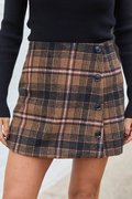 Remy Brown Plaid Skort FINAL SALE