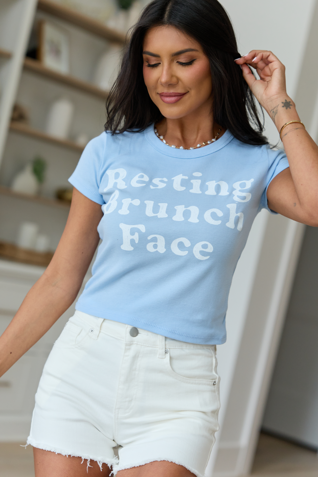 Resting Brunch Face Blue Baby Graphic Tee FINAL SALE
