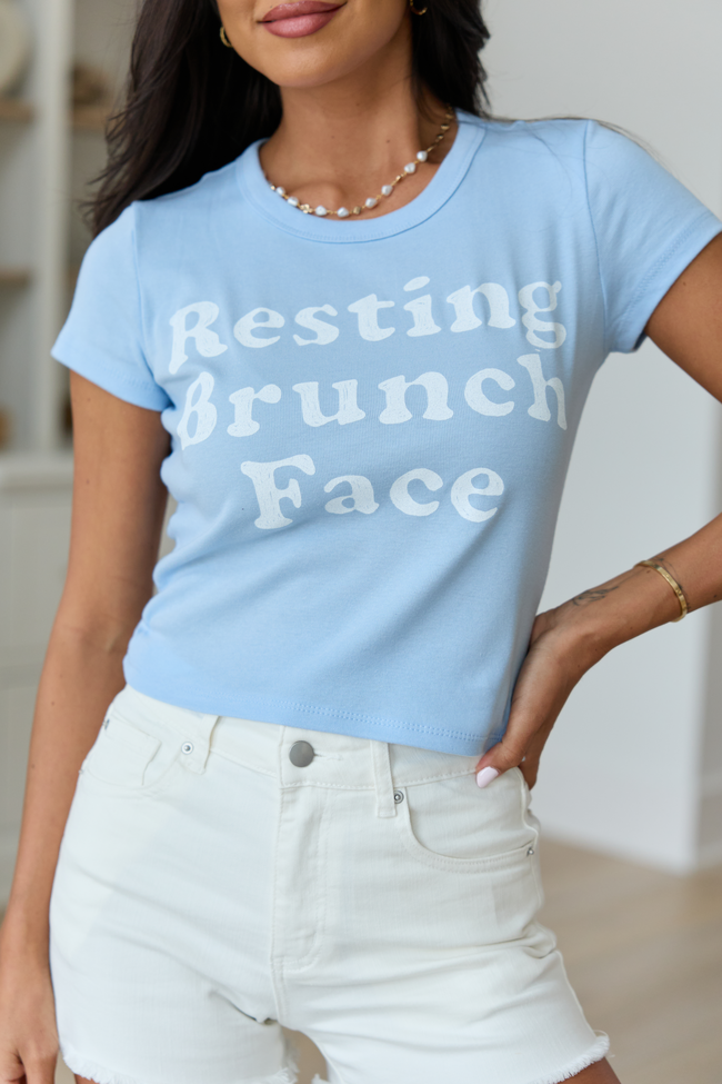 Resting Brunch Face Blue Baby Graphic Tee FINAL SALE