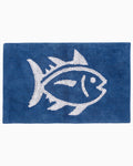 The front view of the Southern Tide Reversible Skipjack Bath Rug by Southern Tide - Cobalt