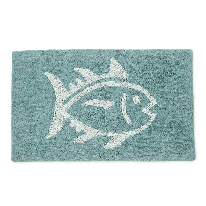The front view of the Southern Tide Reversible Skipjack Bath Rug by Southern Tide - Mint