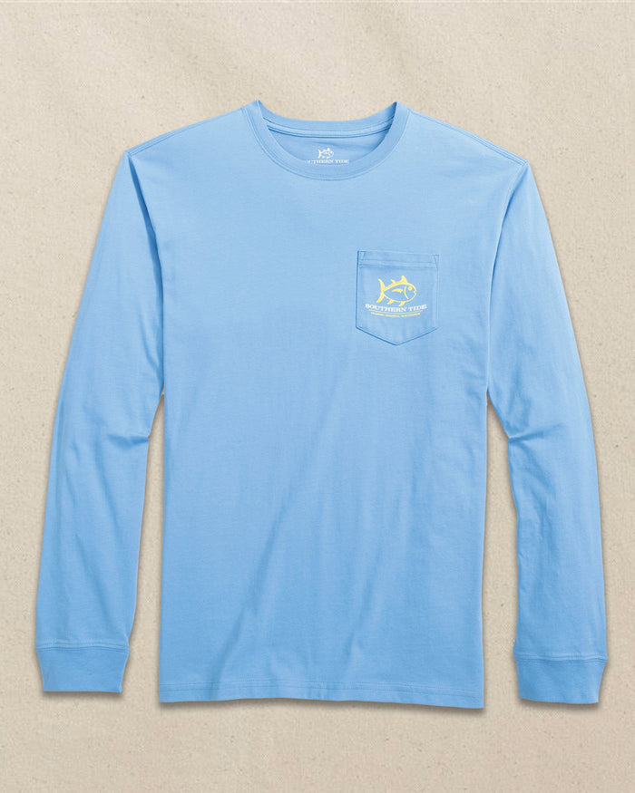 The front view of the Southern Tide Rising Skipjack Long Sleeve T-Shirt by Southern Tide - Ocean Channel