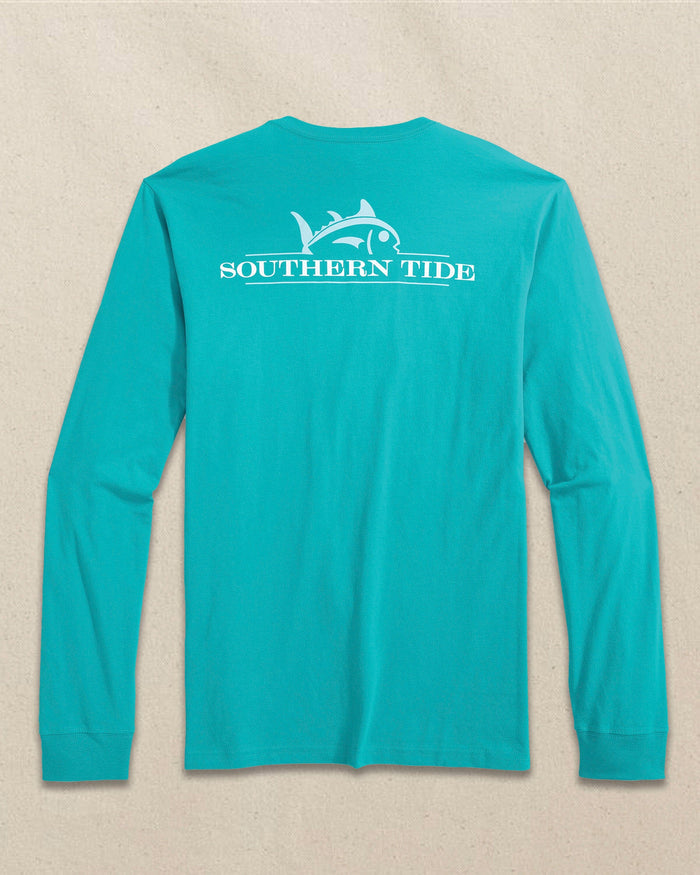 The back view of the Southern Tide Rising Skipjack Long Sleeve T-Shirt by Southern Tide - Gulf Stream