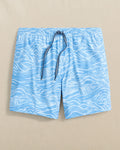 The front view of the Southern Tide Rolling Waves Swim Trunk by Southern Tide - Boat Blue
