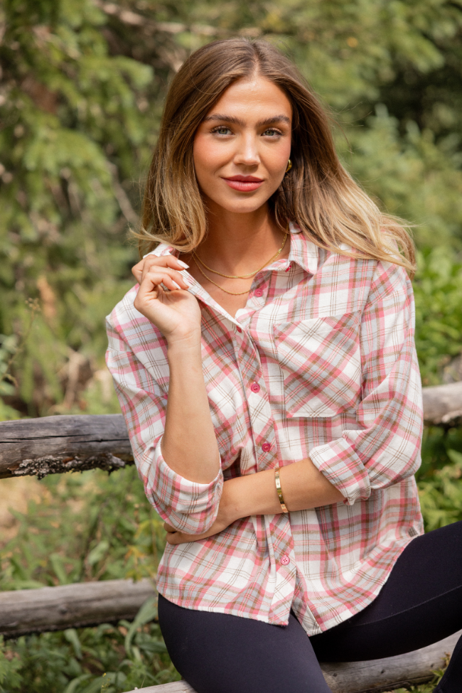 Rory Red Plaid Flannel Button Down Top FINAL SALE