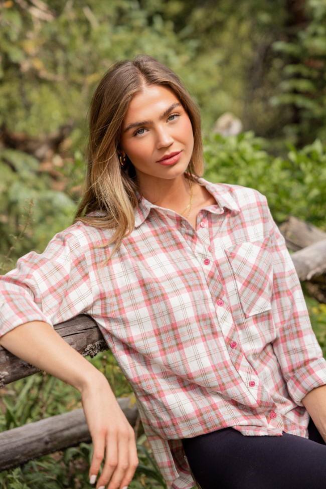 Rory Red Plaid Flannel Button Down Top FINAL SALE