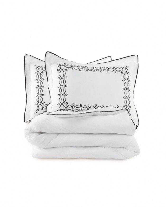 The front view of the Southern Tide Sag Harbor Comforter Set by Southern Tide - White