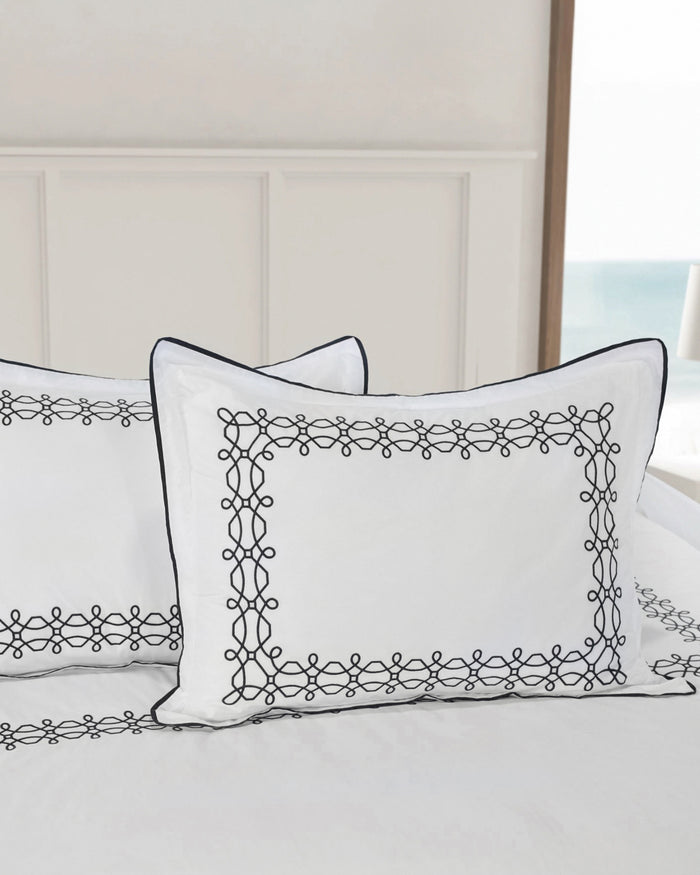 The detail view of the Southern Tide Sag Harbor Comforter Set by Southern Tide - White