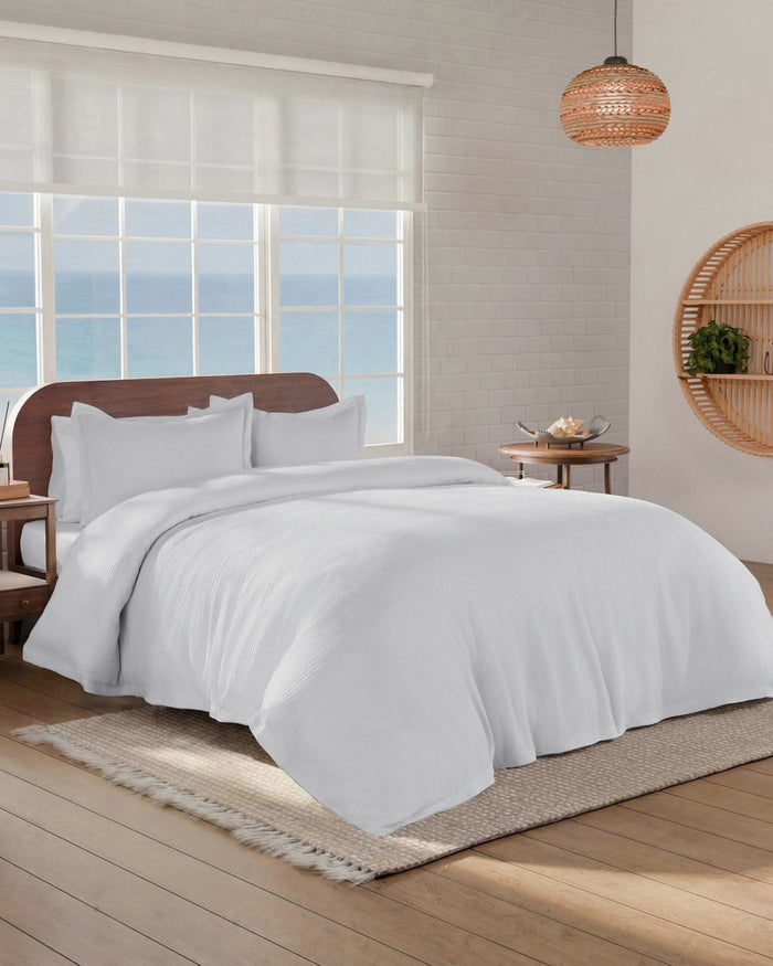 The side view of the Southern Tide Saltwater Comforter Set by Southern Tide - Grey