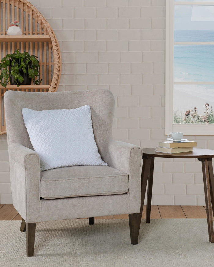 The front view of the Southern Tide Saltwater Square Decorative Pillow by Southern Tide - White