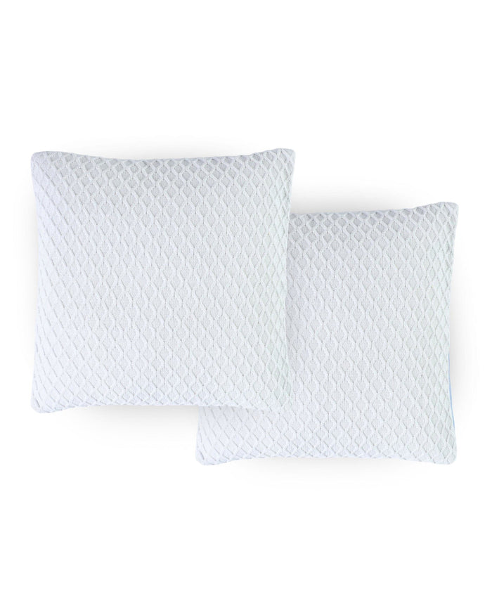 The front view of the Southern Tide Saltwater Square Decorative Pillow by Southern Tide - White