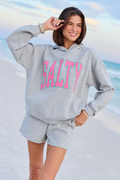 Salty Block Light Grey Graphic Hoodie