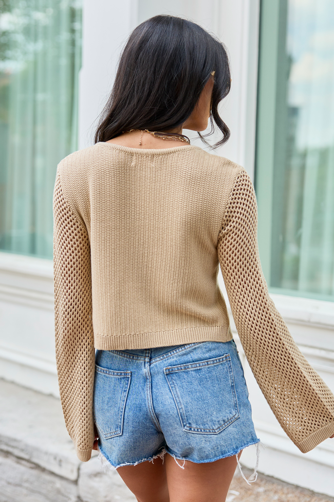 Sandra Tan Cropped Shrug Cardigan