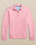 The front view of the Southern Tide Sandy Cove Pique Quarter Zip by Southern Tide - Sea Pink