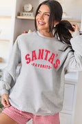 Santa's Favorite Light Grey Graphic Sweatshirt