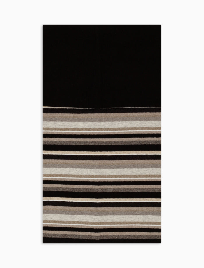 Scaldacollo unisex pile nero righe multicolor - Gallo 1927 - Official Online Shop