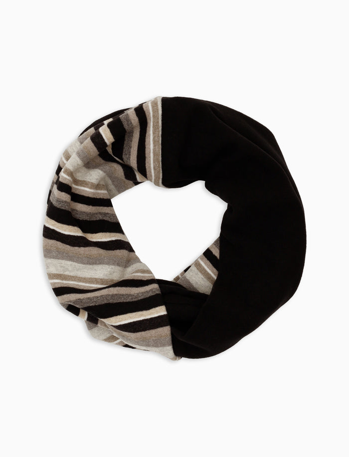 Scaldacollo unisex pile nero righe multicolor - Gallo 1927 - Official Online Shop